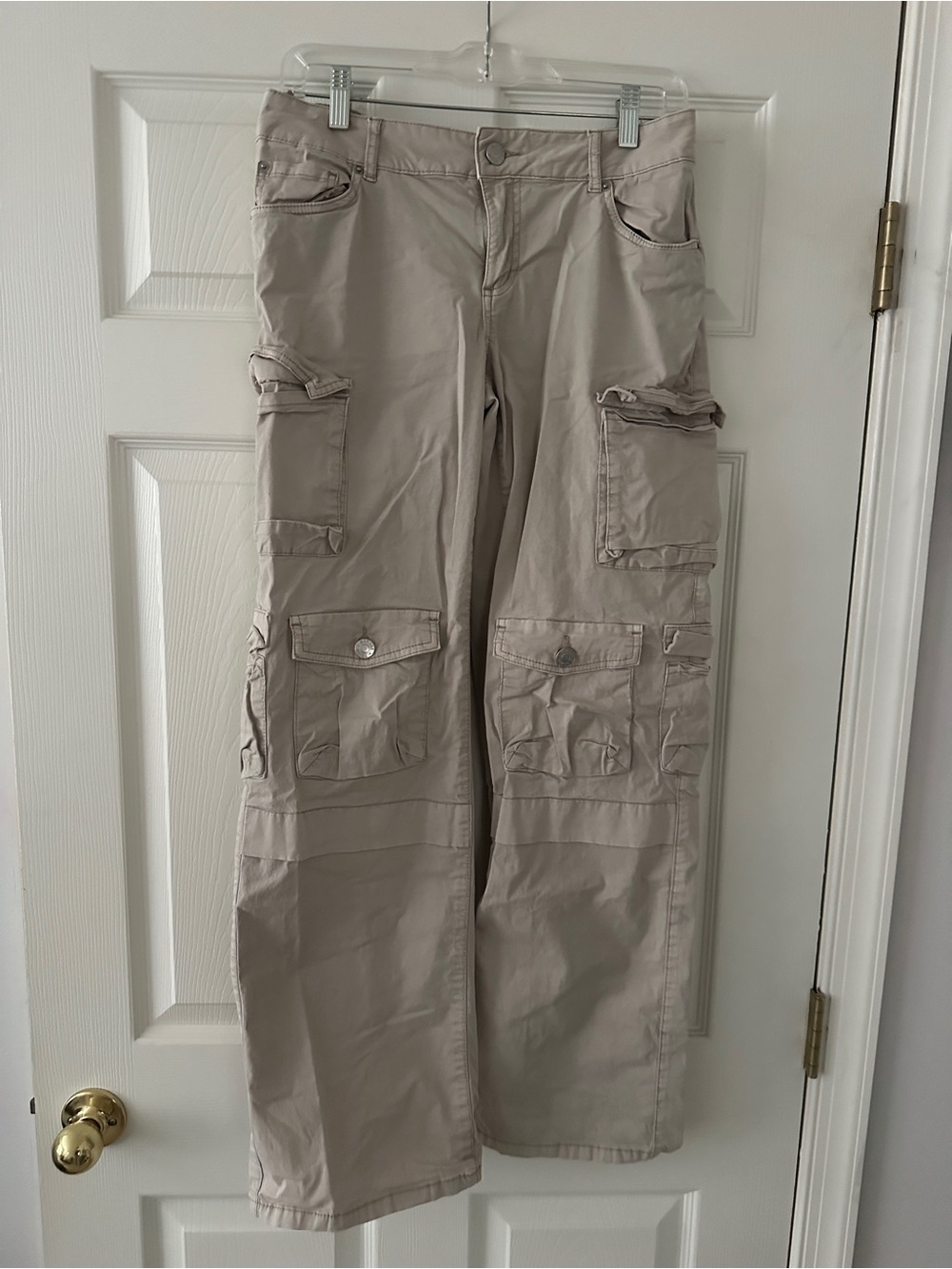 Garage Light Beige Cargo Pants with Utility Pockets